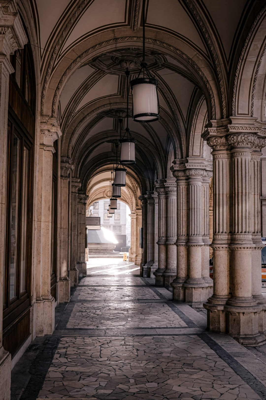 Vienna Travel Guide: One of Vienna's many shaded baroque colonnades