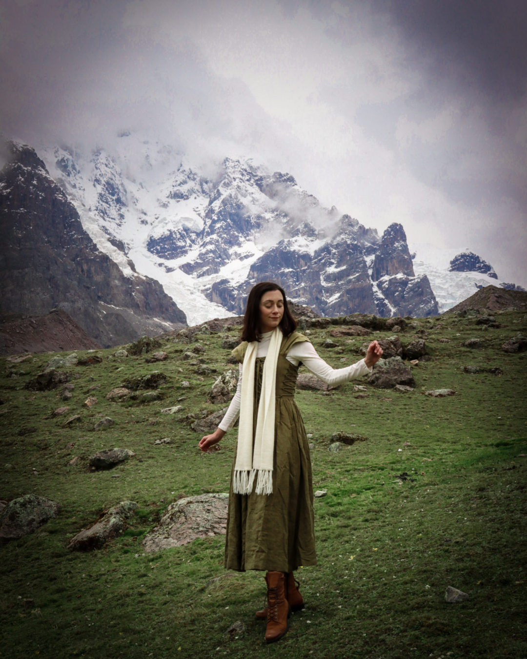 Jordan Gassner having a Sound of Music moment during the Ausangate 7 Lakes Trek near Cusco, Peru