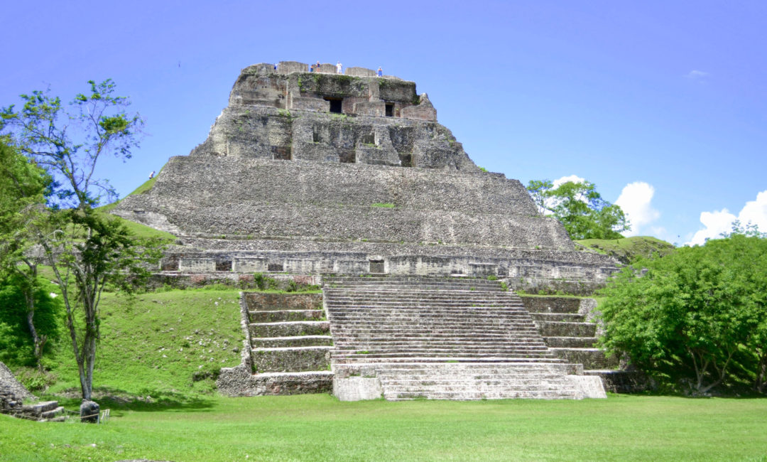 Pyramid View of the Xunantunich Ruins in the lush Belizean Jungle