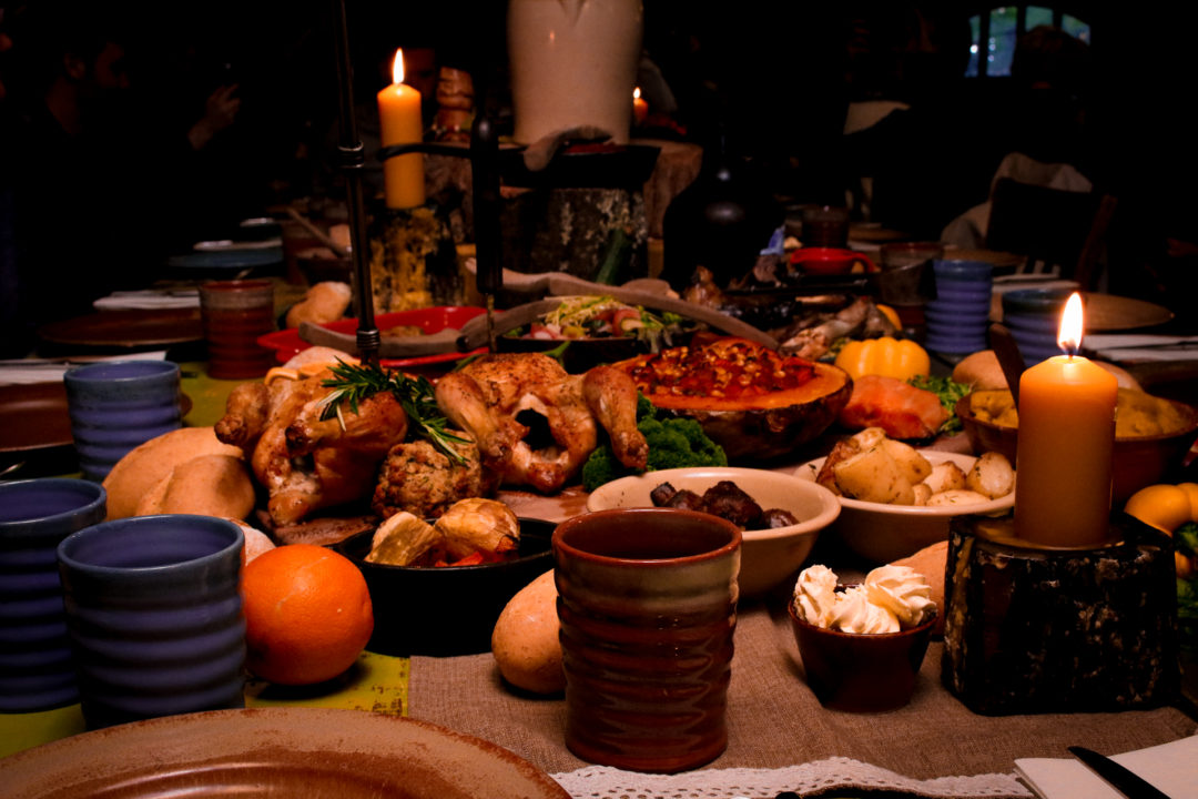 The Evening Banquet Feast at the Green Dragon Inn at Hobbiton New Zealand