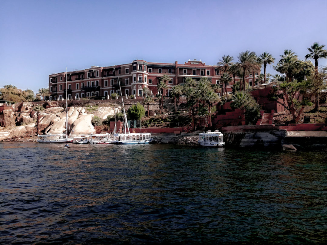 A Nile View of the Sofitel Legend Old Cataract Hotel in Aswan, Egypt