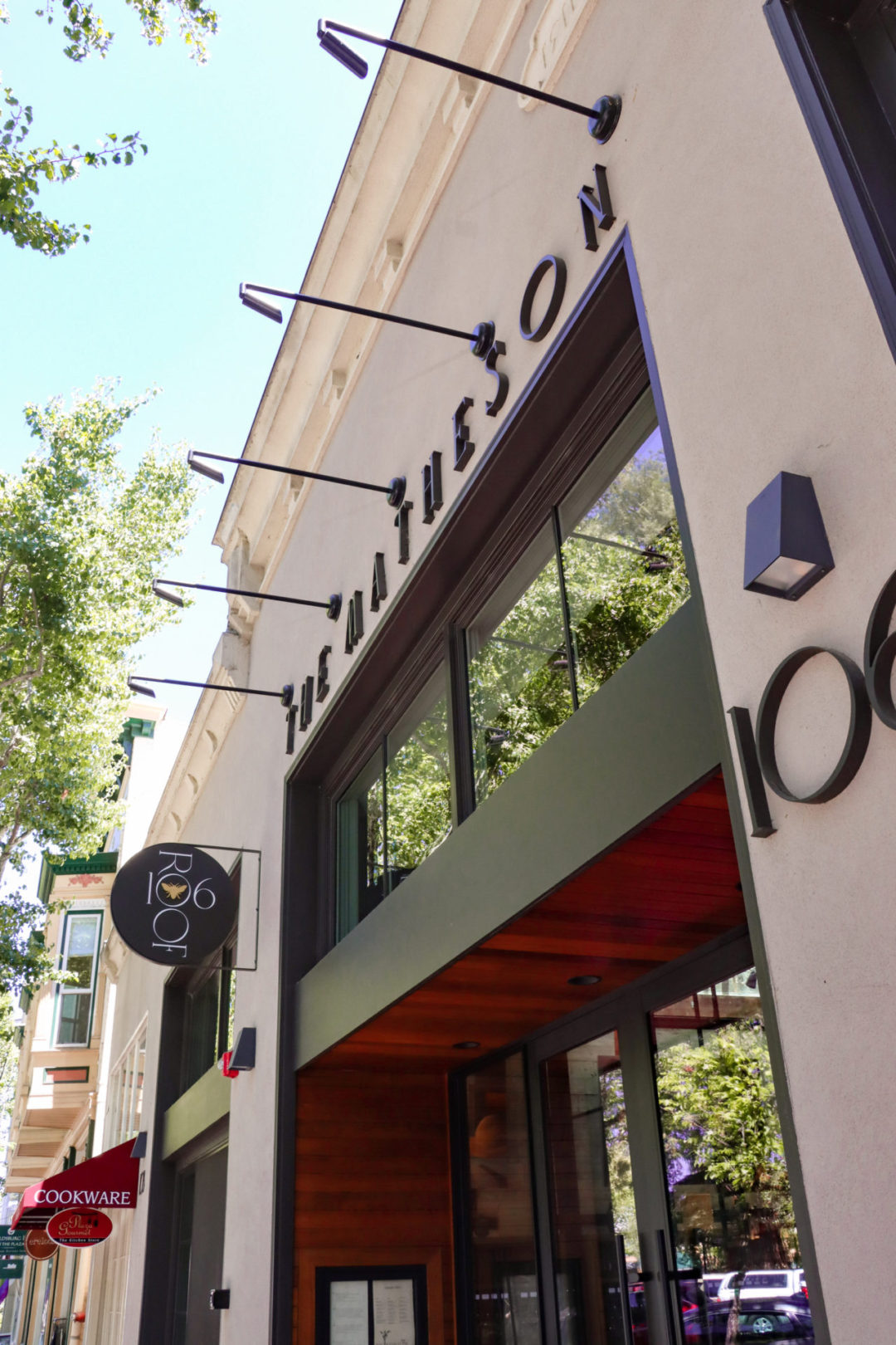 Healdsburg Travel Guide: The entrance to The Matheson, a restaurant in Downtown Healdsburg