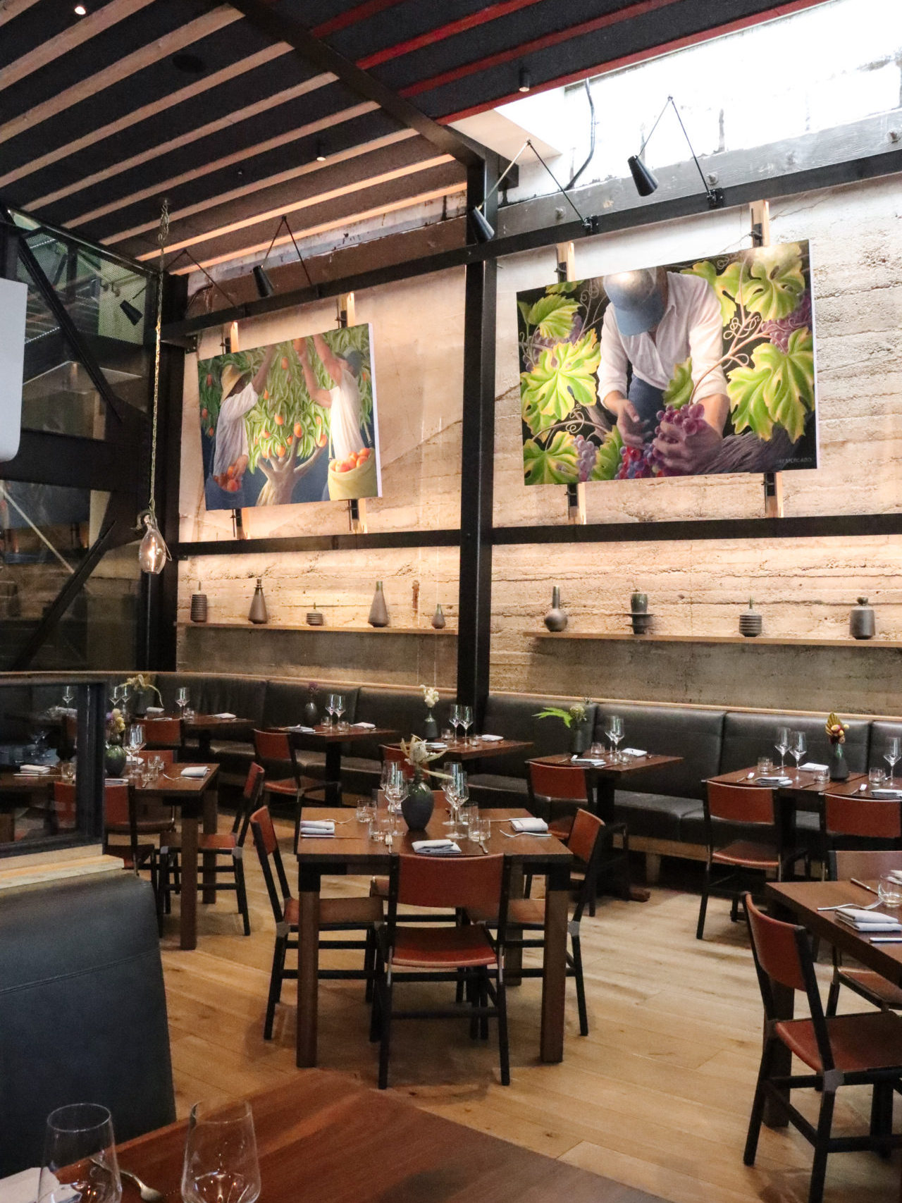 The interior of The Matheson Restaurant located next to Healdsburg's old town plaza in Sonoma County, California