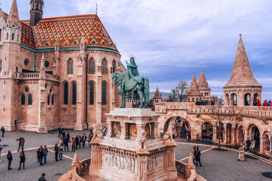 The Hogwarts-like setting of Fisherman's Bastion in Budapest, Hungary