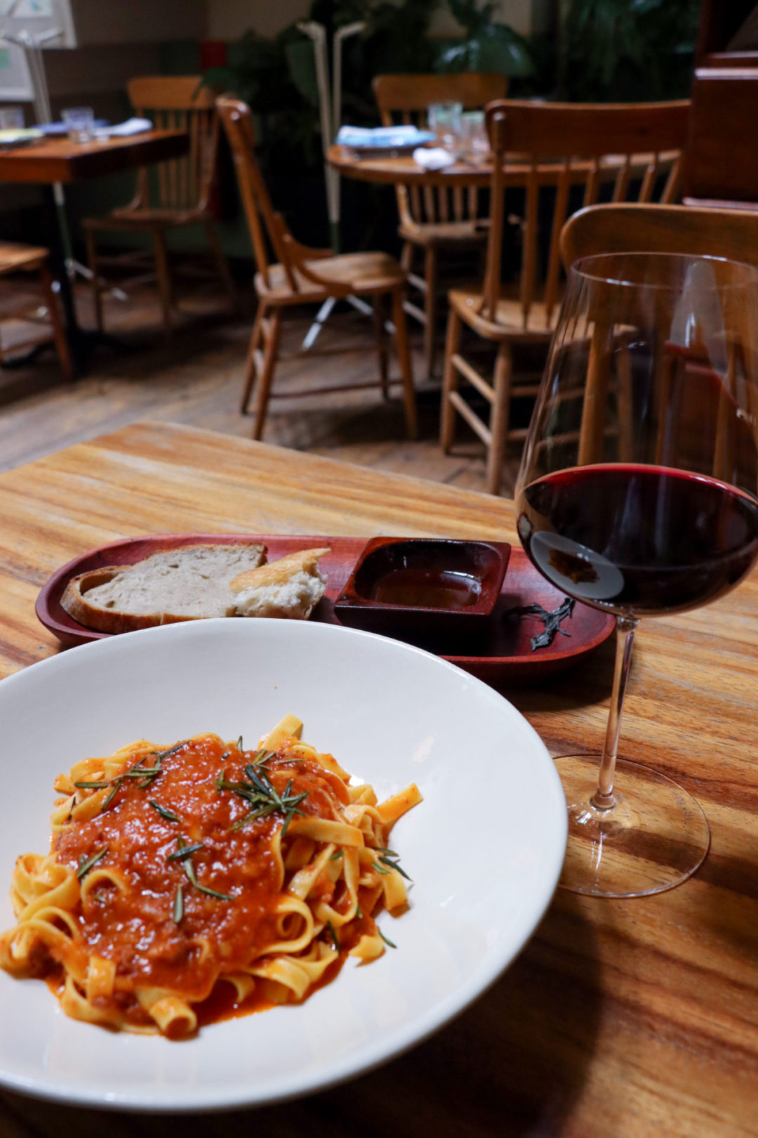 Pappardelle with Chicken Sausage and Sage from Salon Rosetta in Roma Nte., Mexico City