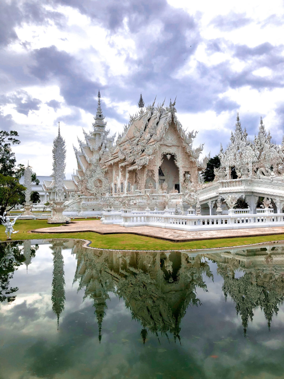 Wat Rong Khun, or the White Temple, near Chiang Rai in mainland Thailand