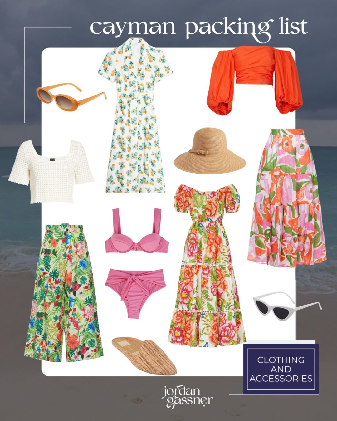 A collage of What to Wear in Cayman Islands: The One Week Packing List