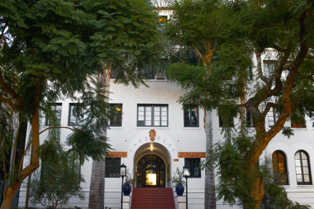 The front of Casa Real in West Hollywood's Harper Avenue Historic District