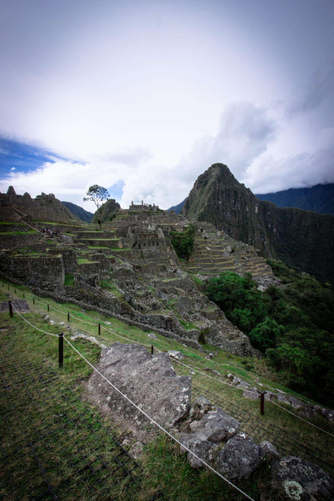 A view of Peru's Machu Picchu from the lower terraces 