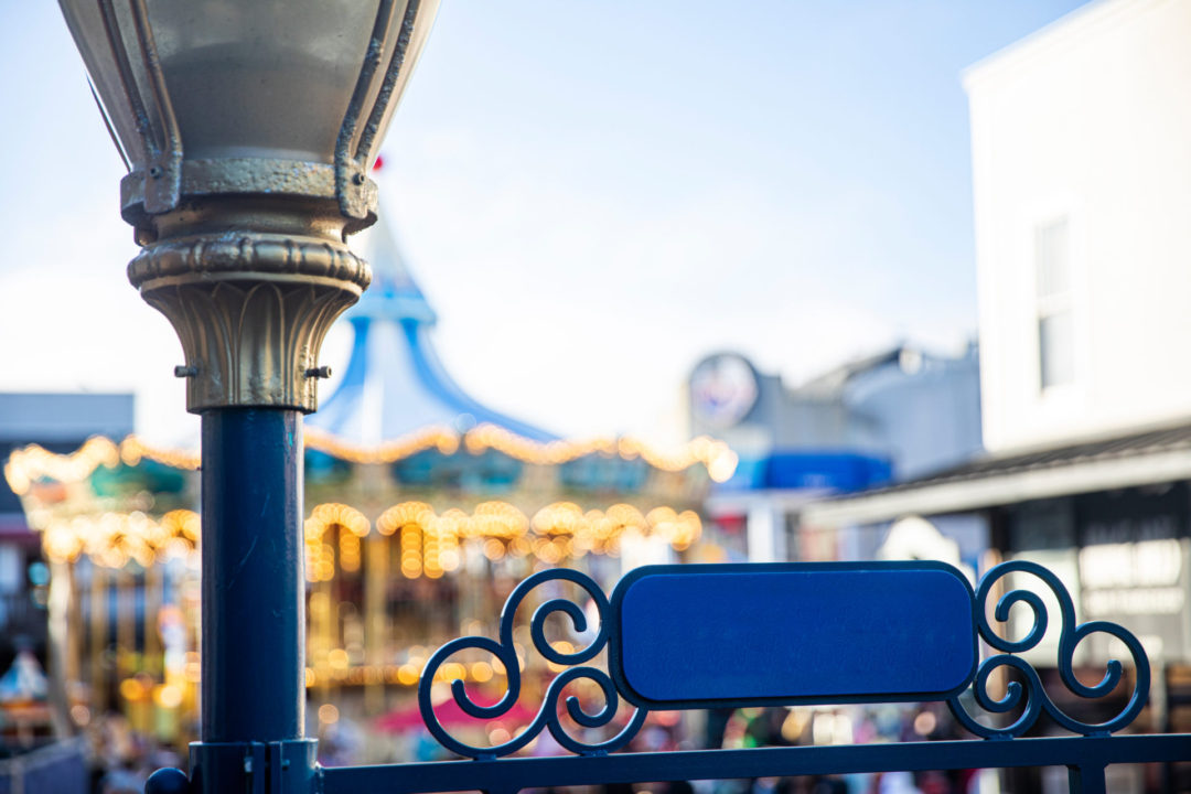 Lamp post in front of the San Francisco Carousel at Pier 39 in Northern California