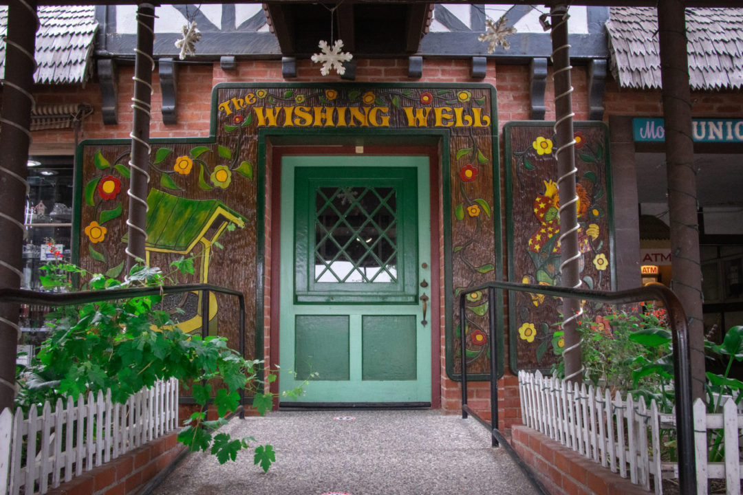 The Wishing Well's traditional Danish-heritage decorated storefront in Solvang, California