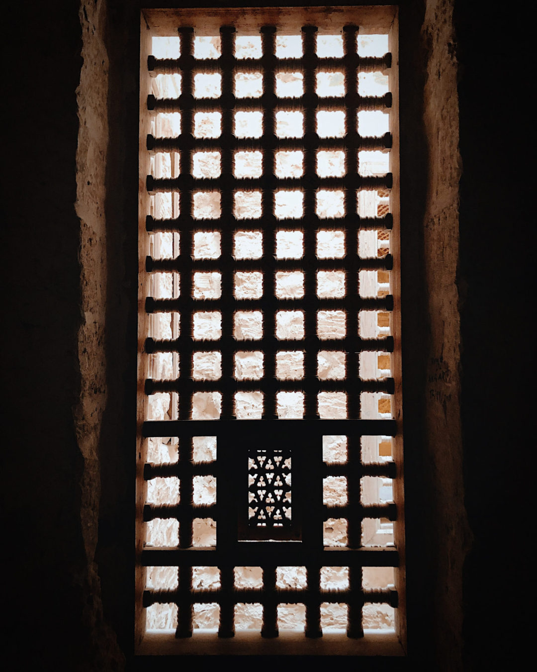 A window in the 15th century fortress of Qaitbay in Alexandria, Egypt