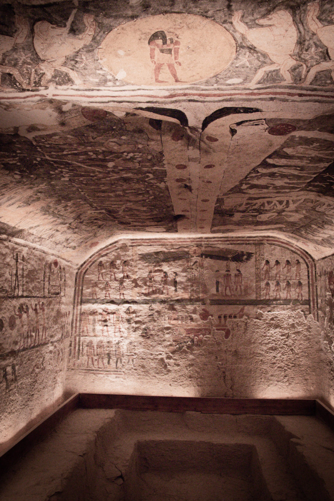 The burial chamber inside the Tomb of Ramses IX in the Valley of the Kings in Egypt