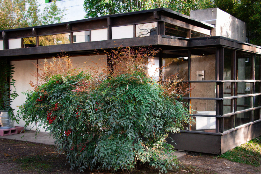 The exterior of the Schindler House, a historic architectural gem in West Hollywood, California