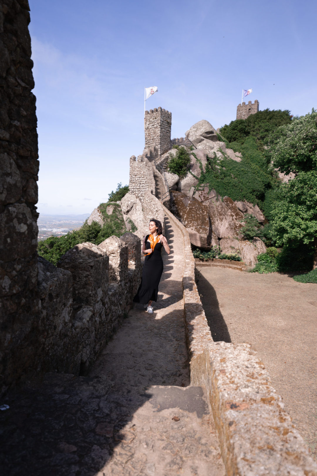 Jordan Gassner walking through an empty Castelo Dos Mouros in Sintra, Portugal