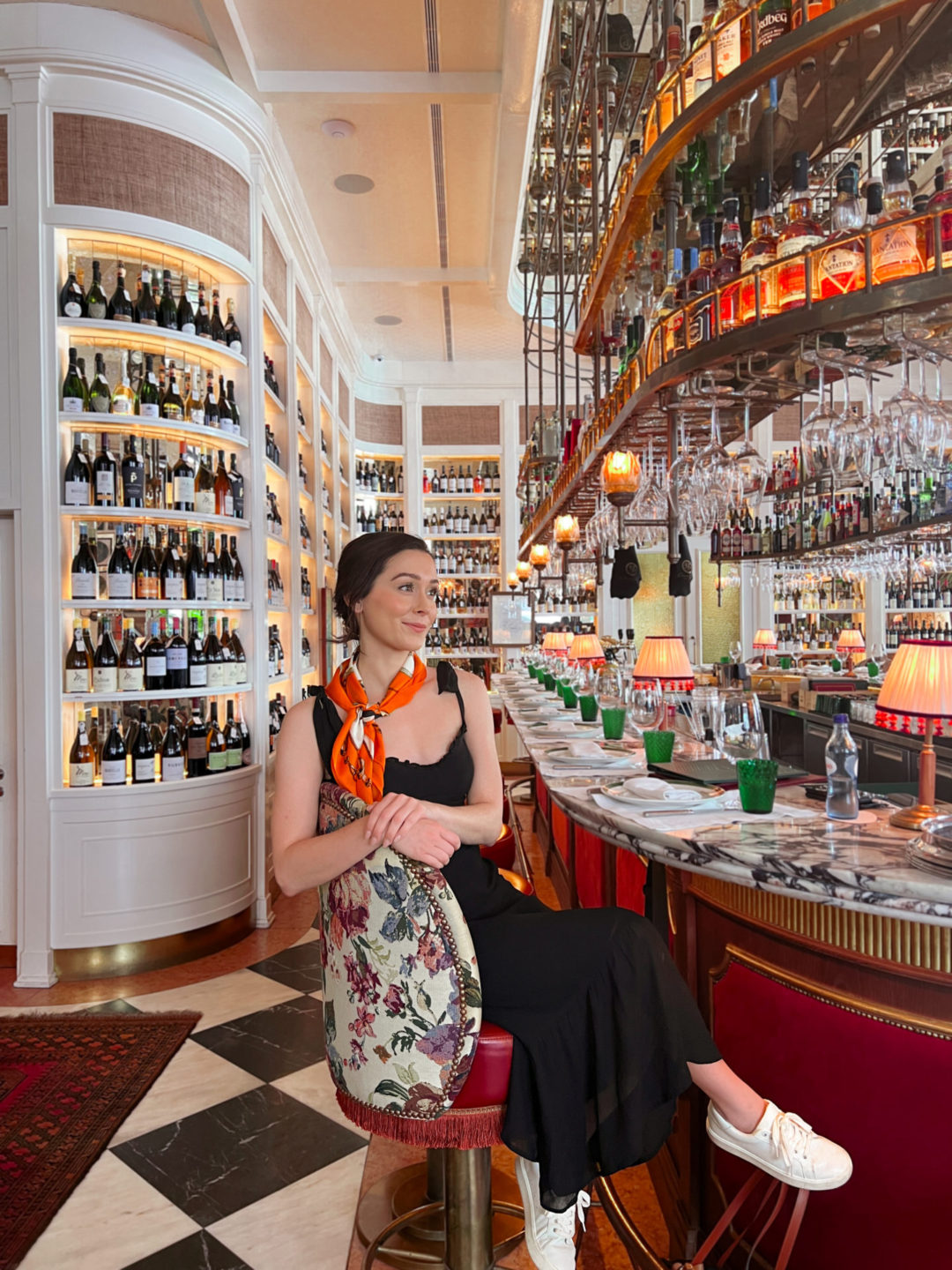 Travel Blogger Jordan Gassner sitting at the gastrobar inside Rocco, one of Lisbon's top restaurants