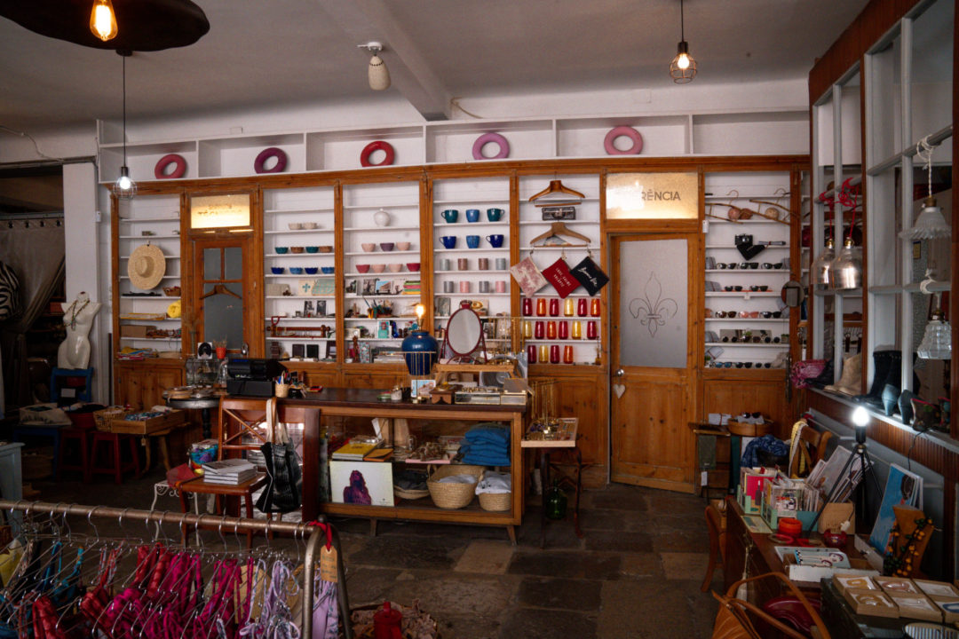 The inside of Wetani, a new + vintage clothing, accessories and home decor shop in Lisbon, Portugal