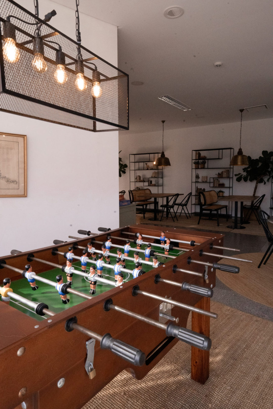 A foosball table inside Lamego Hotel & Life's game room in the Douro Valley, Portugal