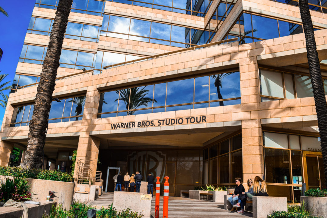 The exterior of the Warner Brothers Studio Tour Entrance Building in Burbank, California