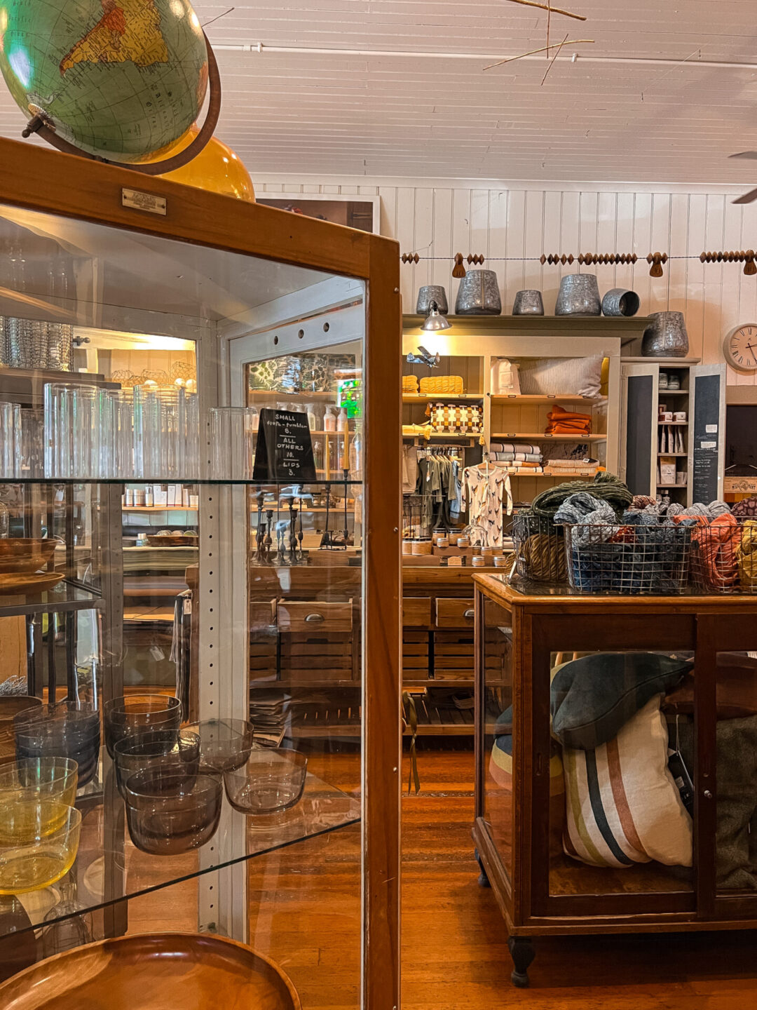 The clothing section at Farmhouse Mercantile in Boonville, California