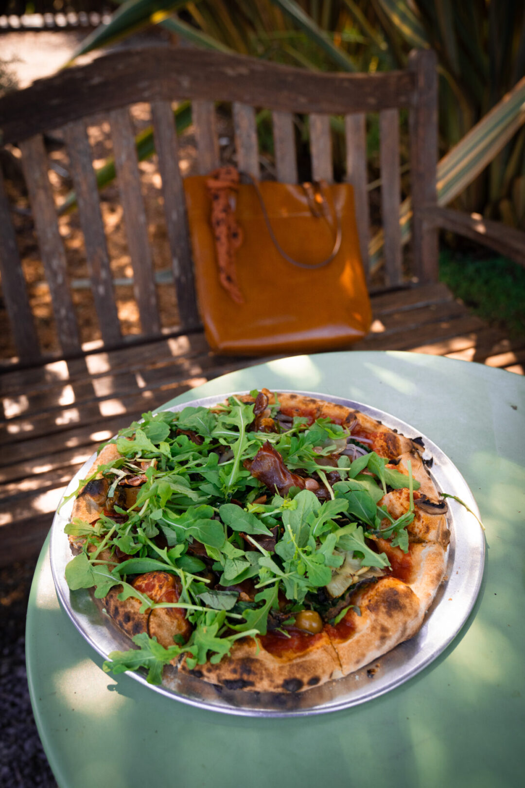 Mendocino Travel Guide: A garden pizza from The Brickery Pizzeria in Mendocino, California