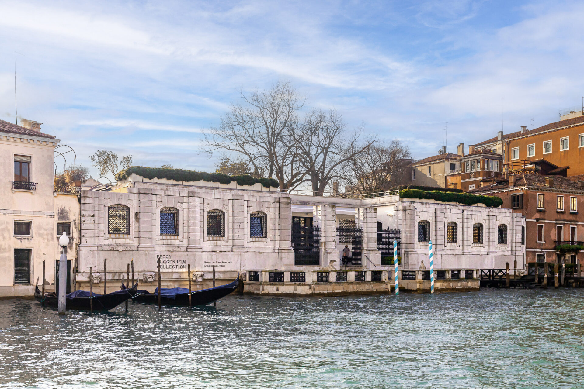 The entrance of Peggy Guggenheim Collection Museum on a cold winter day in Venice, Italy.