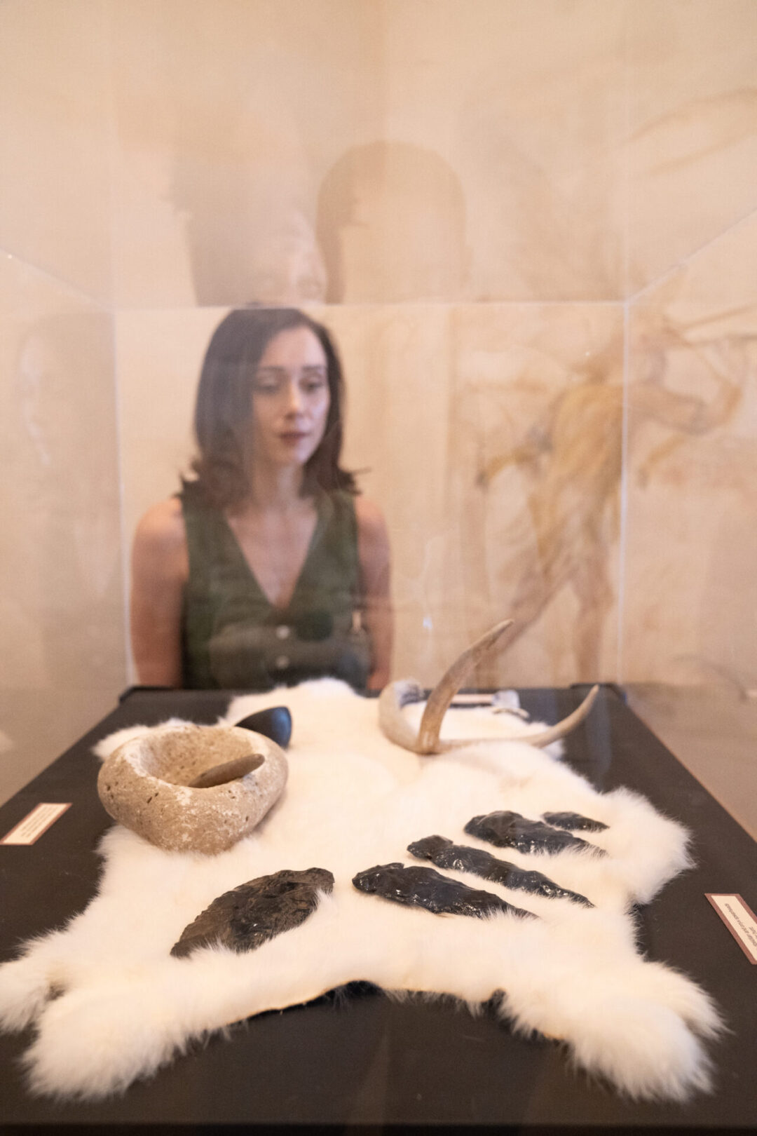 San Luis Obispo Travel Guide: original arrowheads from the Chumash people on display inside Mission San Luis Obispo De Tolosa