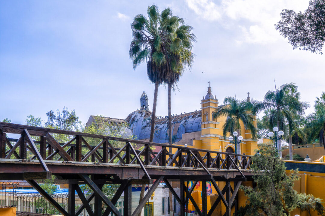 La Ermita Church in Barranco an the Bridge of Sighs in the Barranco neighborhood of Lima, Peru