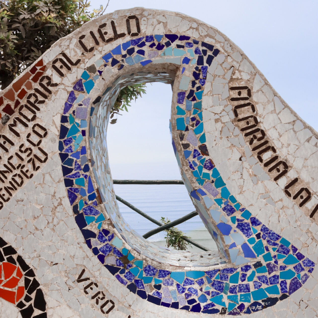 Lima Travel Guide: A moon-shaped keyhole sculpture looking out toward the Pacific Ocean  Parque del Amor
