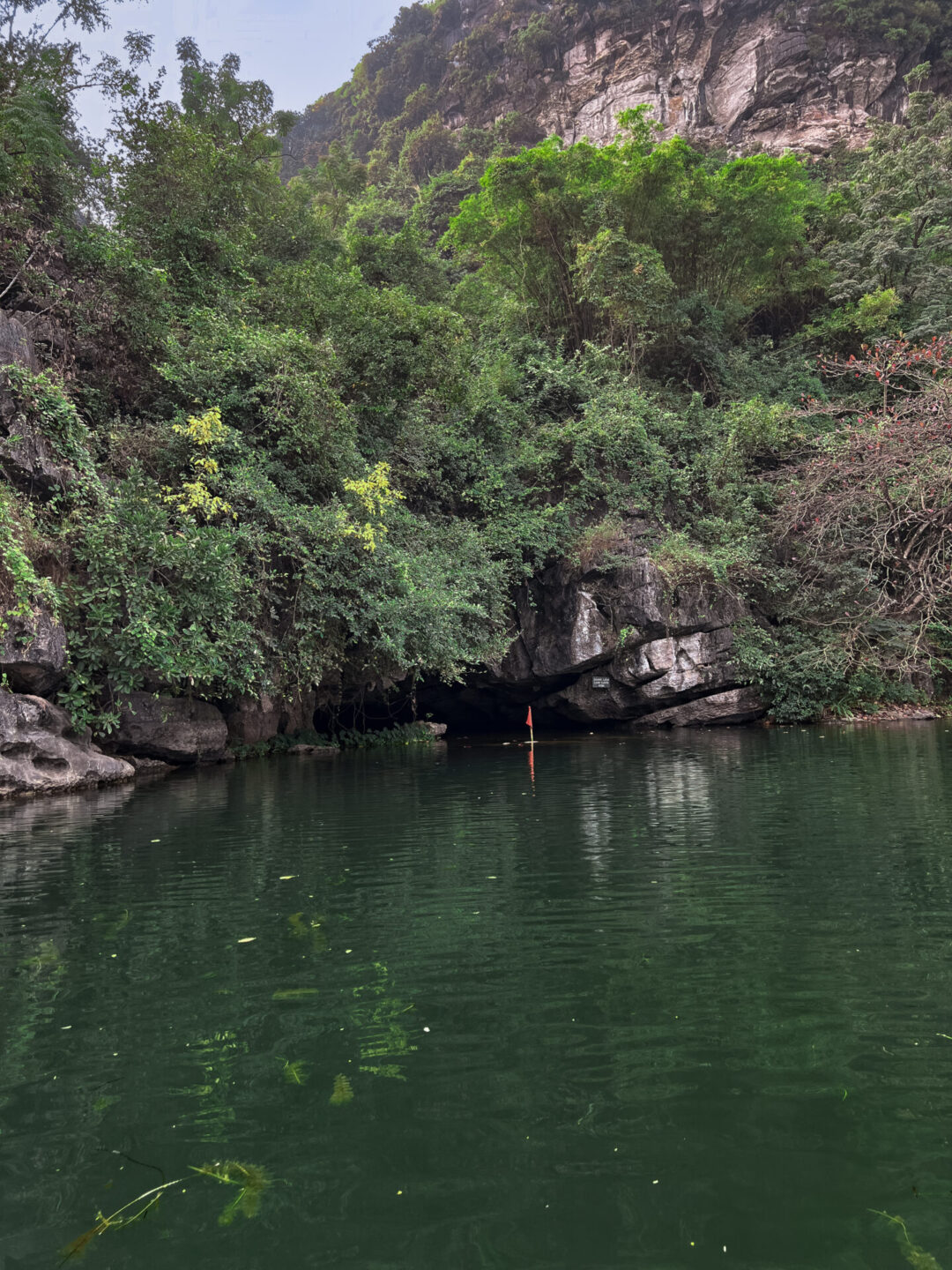 The entrance to Lam Cave along Route Two of Trang An Boat Departures in Ninh Binh, Vietnam
