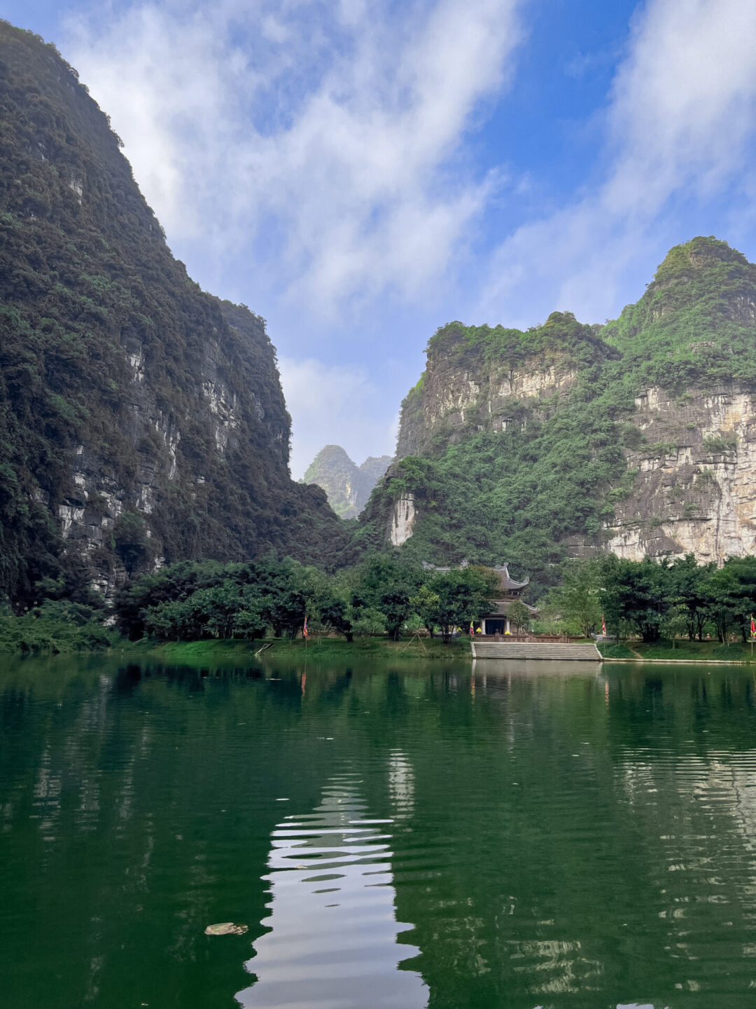 A look at the lagoon near Cao Son Temple in Trang An Landscape Complex in Ninh Binh, Vietnam