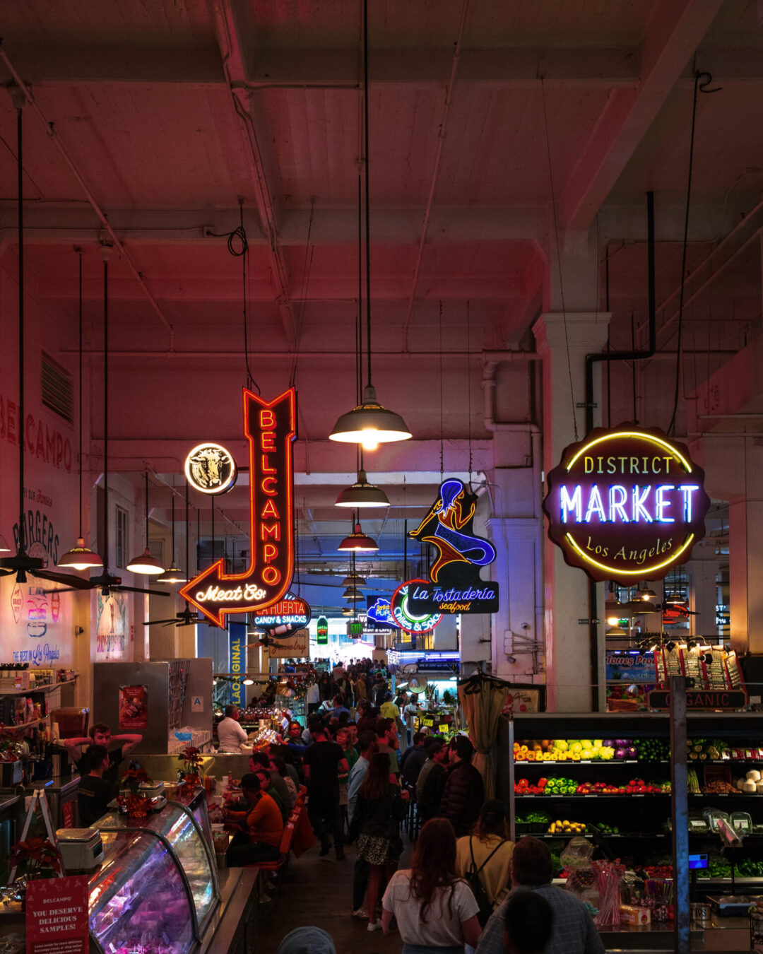 La La Land Travel Guide: A look at the neon signs inside Grand Central Market in Downtown Los Angeles, California