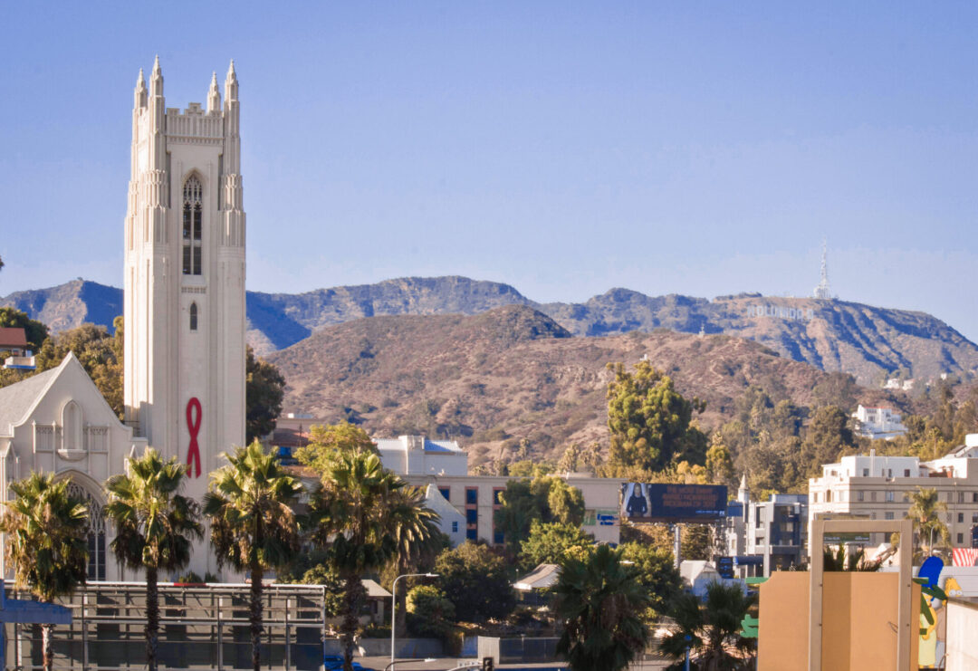 View of the Hollywood Methodist Church inLos Angeles, California