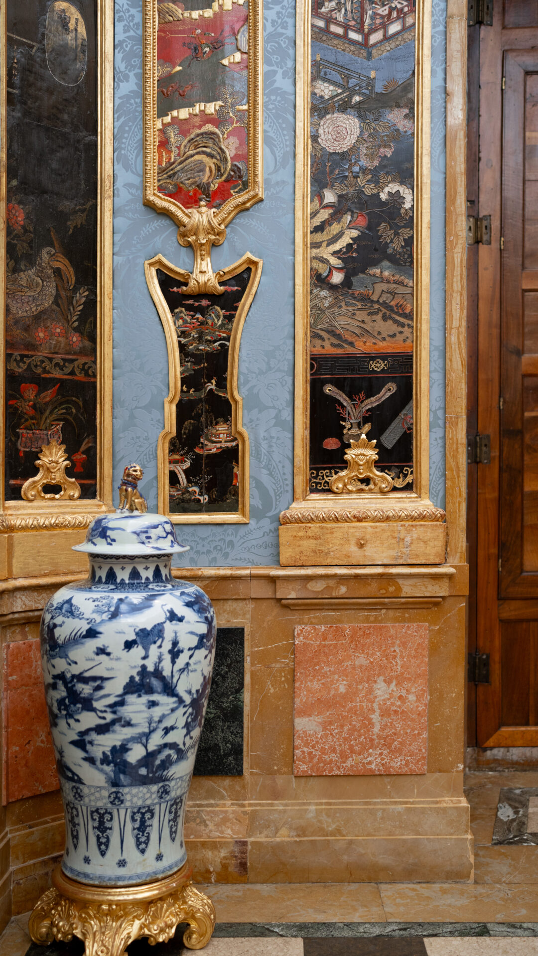 Segovia Travel Guide: The lacquer room artwork inside the Royal Palace of La Granja of San Ildefonso in Segovia, Spain