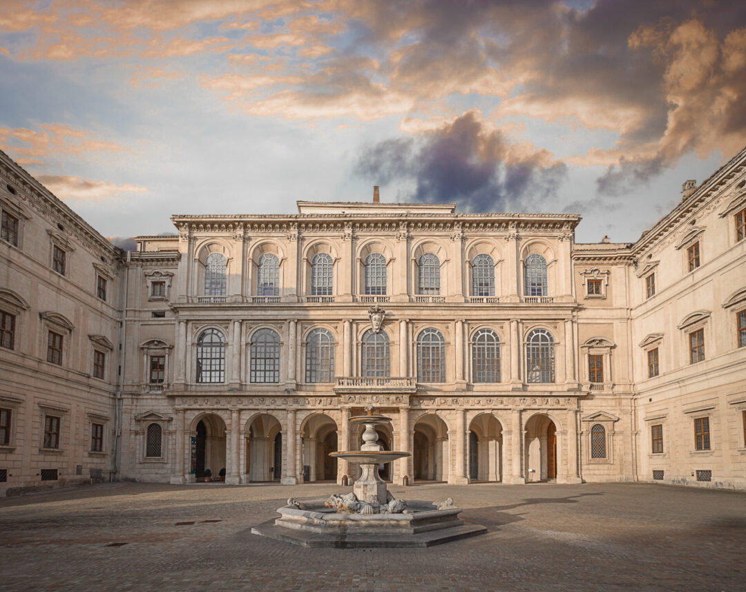 The courtyard at Palazzo Barberini in Rome, Italy