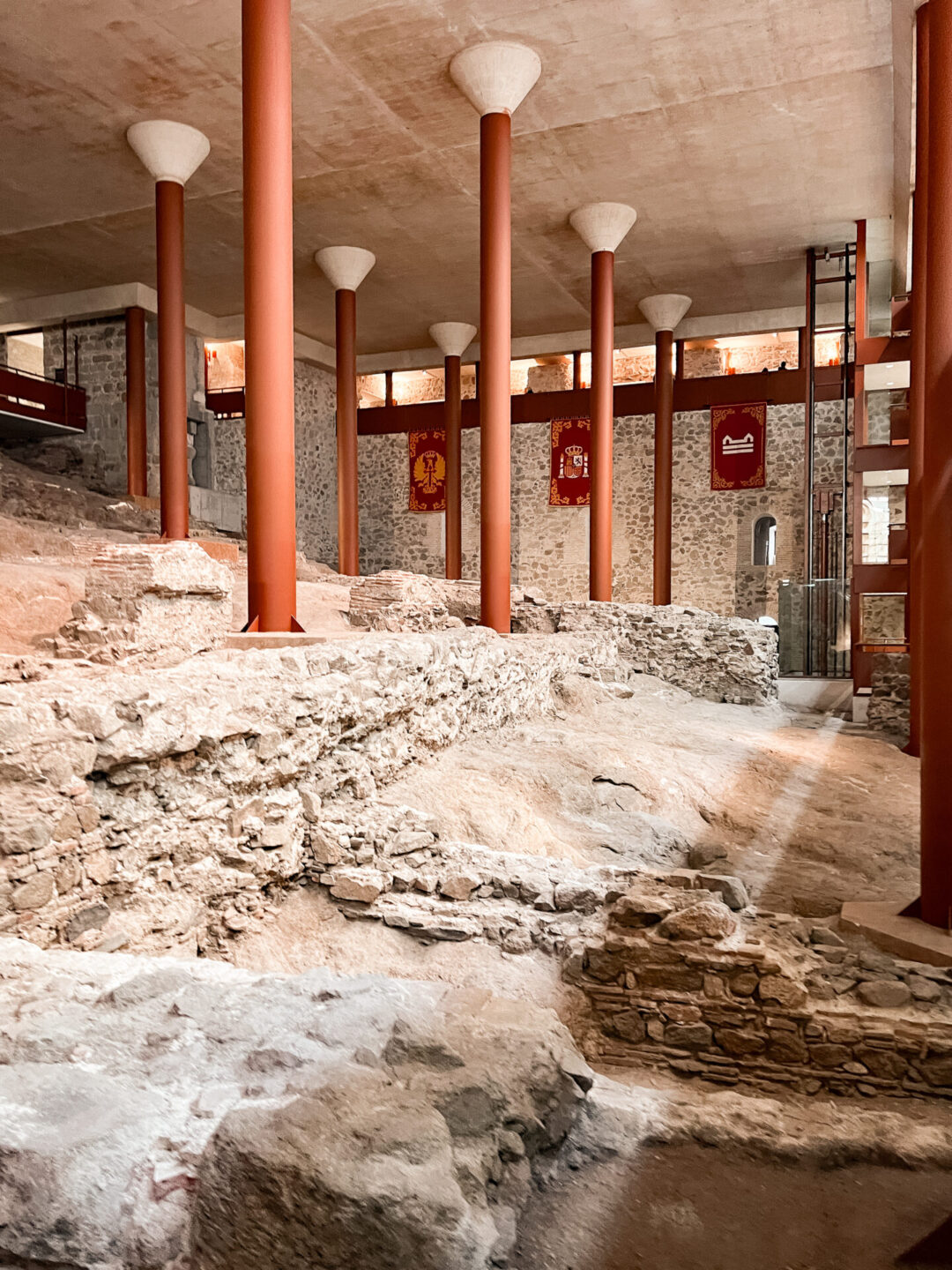 The archaeological site underneath the Alcazar of Toledo in Spain