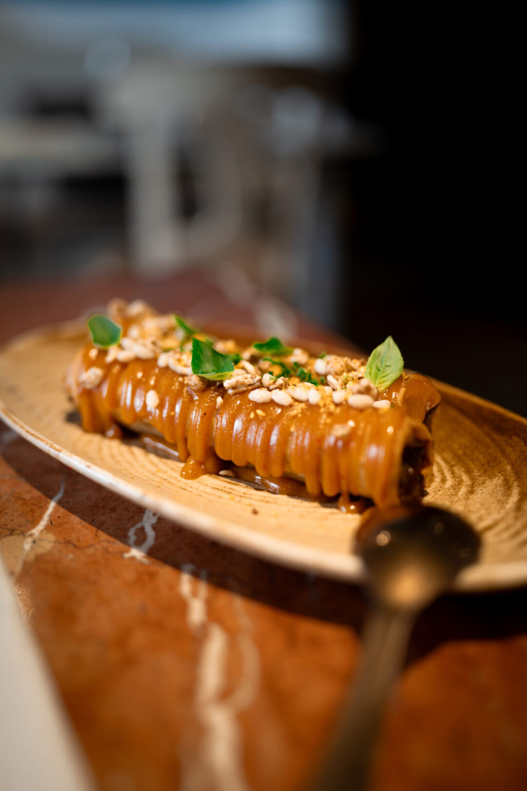 A pork flauta from Alfileritos 24 restaurant in Toledo, Spain