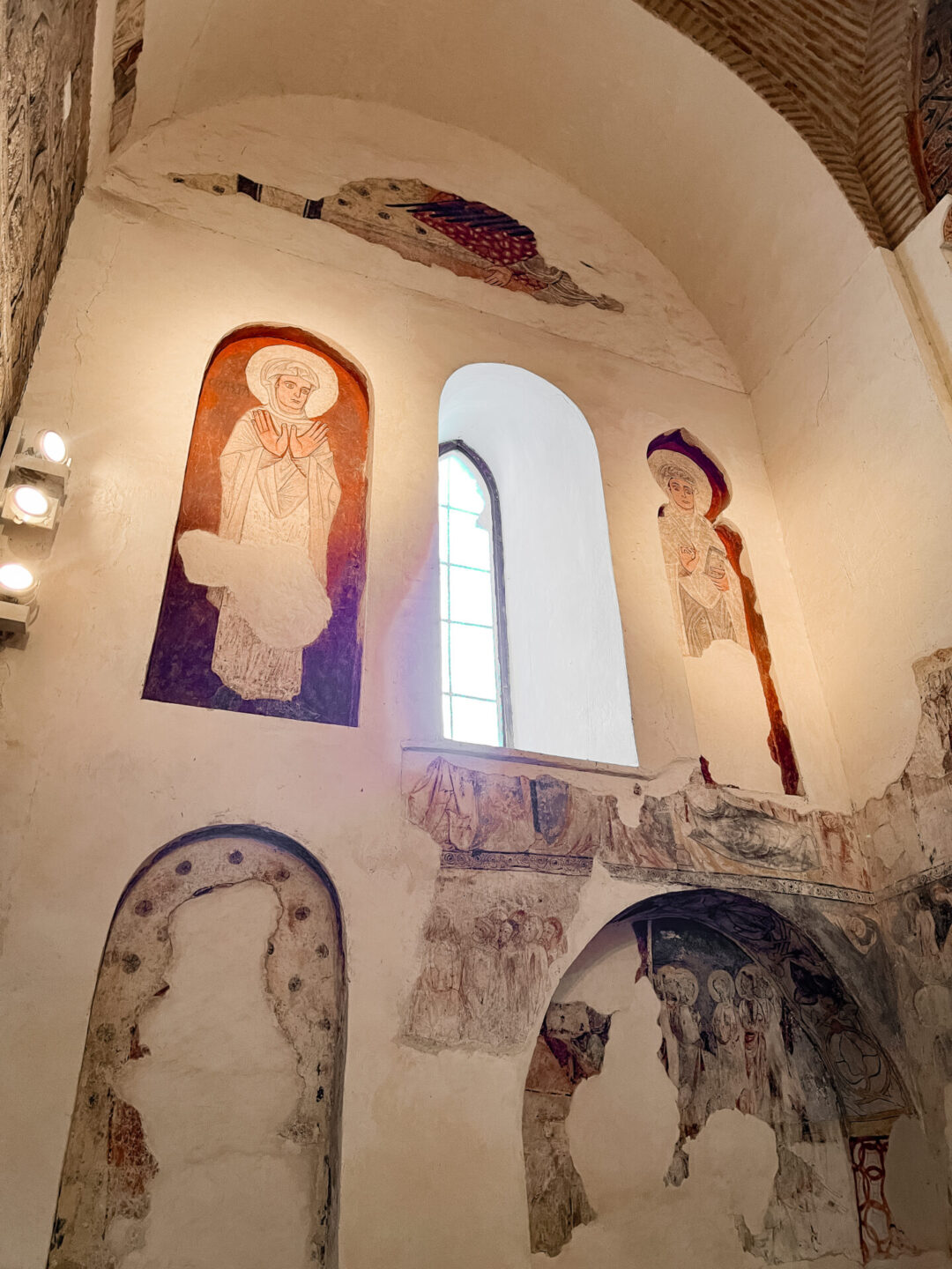 The interior wall reliefs of Mezquita del Cristo de la Luz in Toledo, Spain