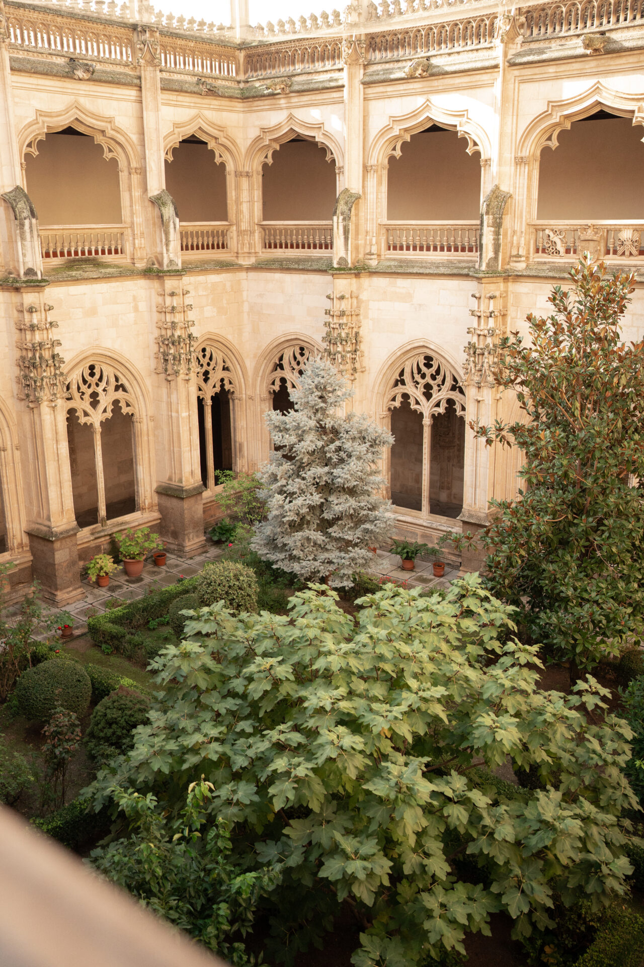The view from the second floor cloister at the Monastery of San Juan de los Reyes in Toledo, Spain