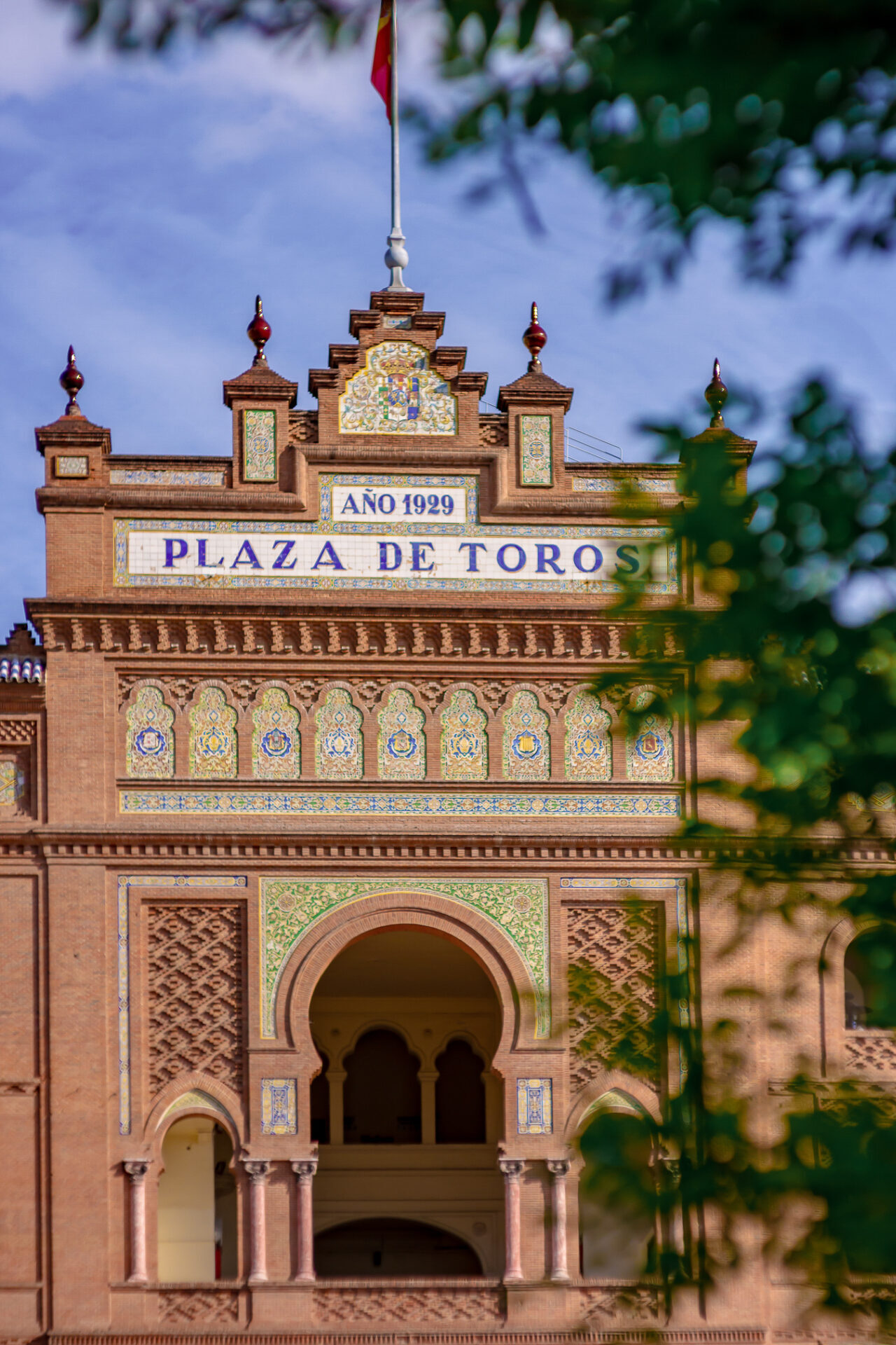 The front of Las Ventas Bull Ring in Madrid, the largest bullfighting ring in Spain