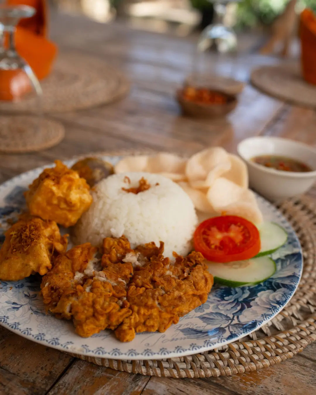 Bali vs Sumba: A chicken and rice dish from Cemara Beachfront Suite hotel in Sumba, Indonesia