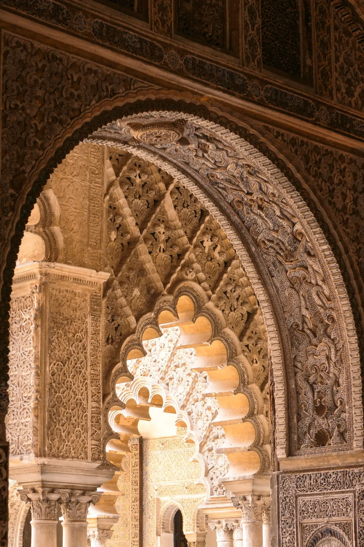 A Moorish designed colonnade in Andalusia, Spain