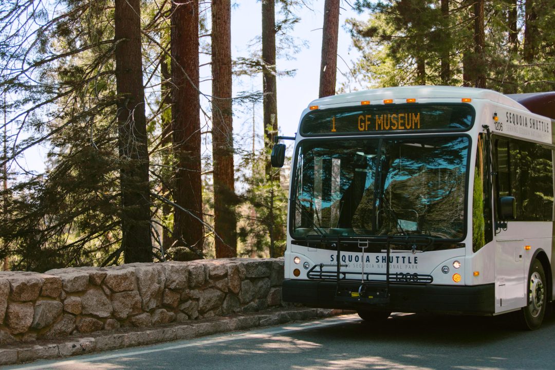 The Sequoia Shuttle running inside Sequoia National Park