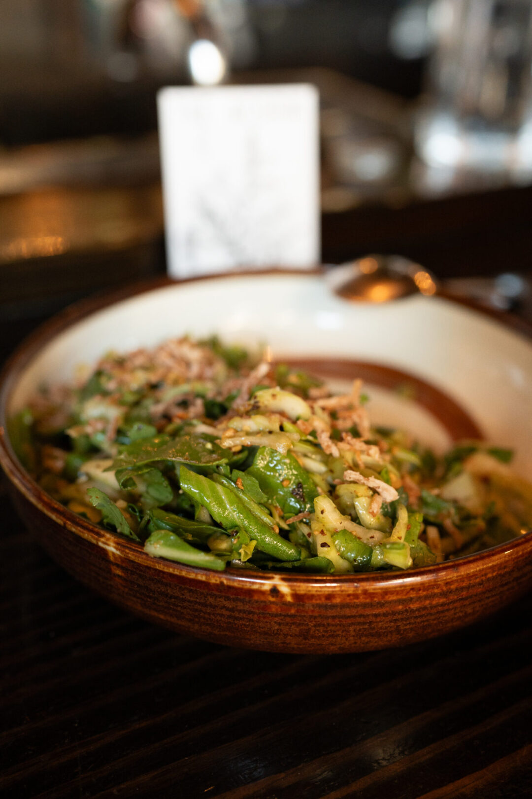 An order of sourdough bread from The Acorn, a vegetable-forward restaurant in Vancouver, Canada: The bok choy dish from The Acorn, a restaurant in Vancouver, Canada 