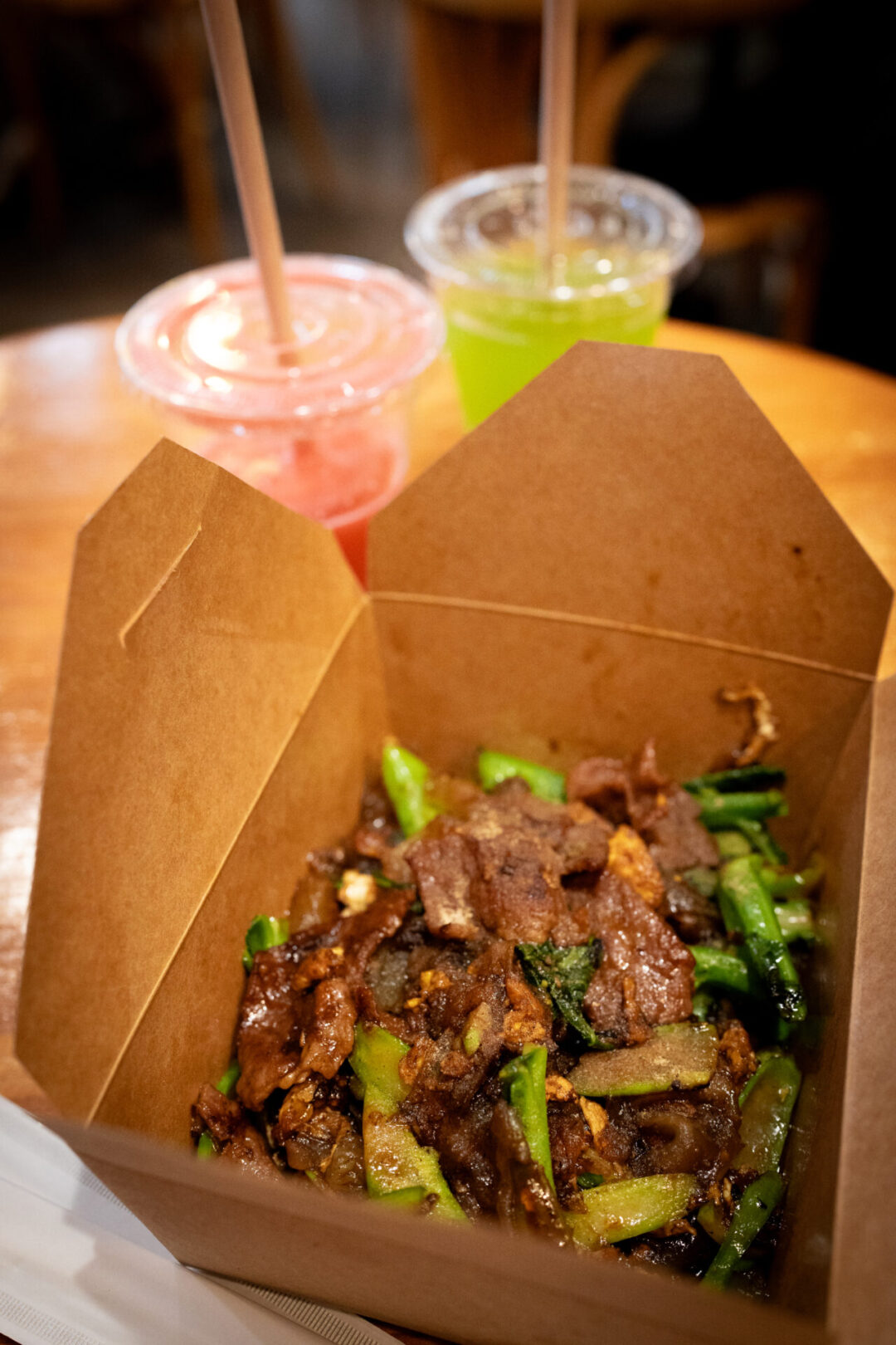 Pad See Ew Beef from Sen Pad Thai inside Granville Island Market in Vancouver, Canada