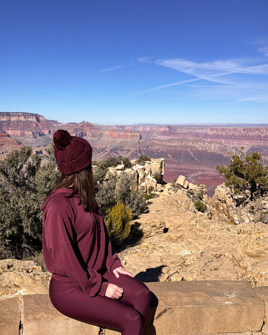 Travel Blogger Jordan Gassner looking out over Moran Point in the Grand Canyon