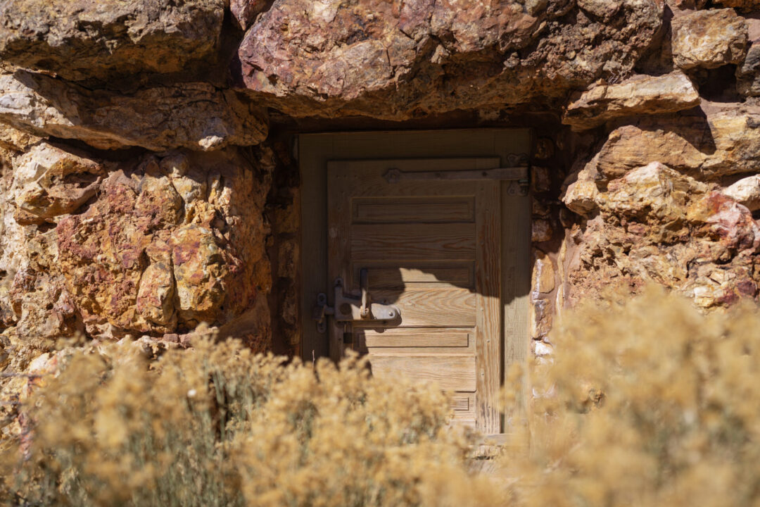 A door at the base of the Desert View Watchtower at the Grand Canyon
