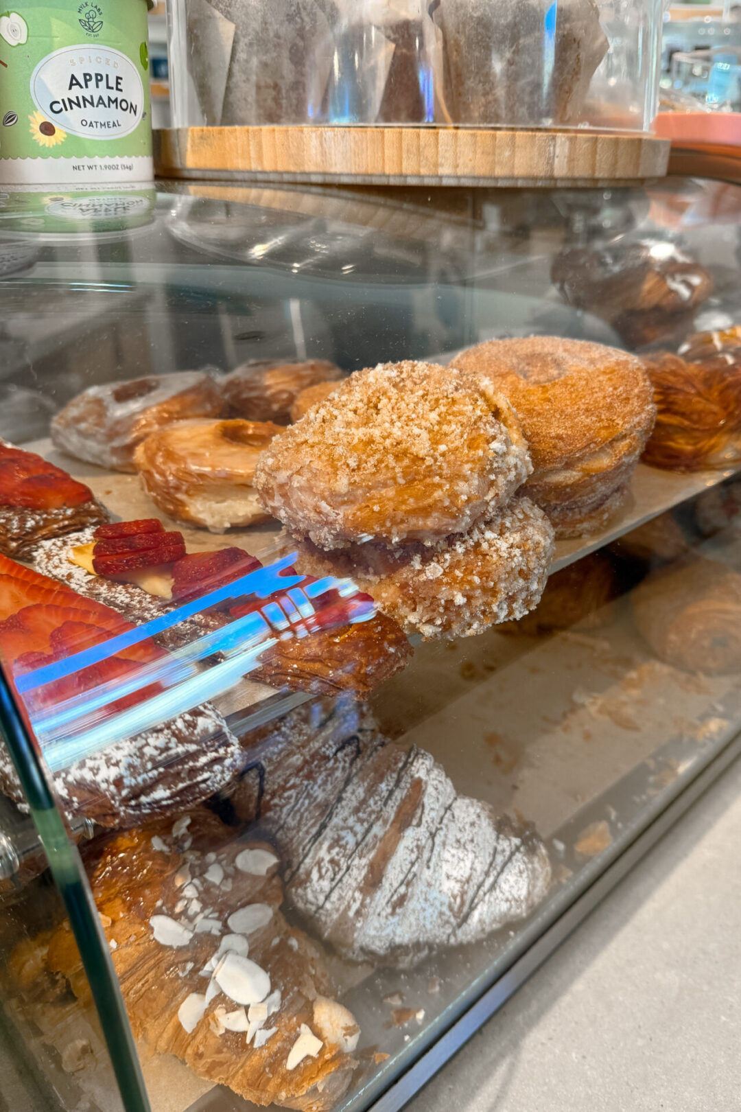 A case full of fresh pastries inside Jedidiah Coffee in Laguna Beach, California